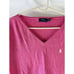 Polo Ralph Lauren Womens Medium Lighweight Cotton Oversized V Neck Sweater Pink
