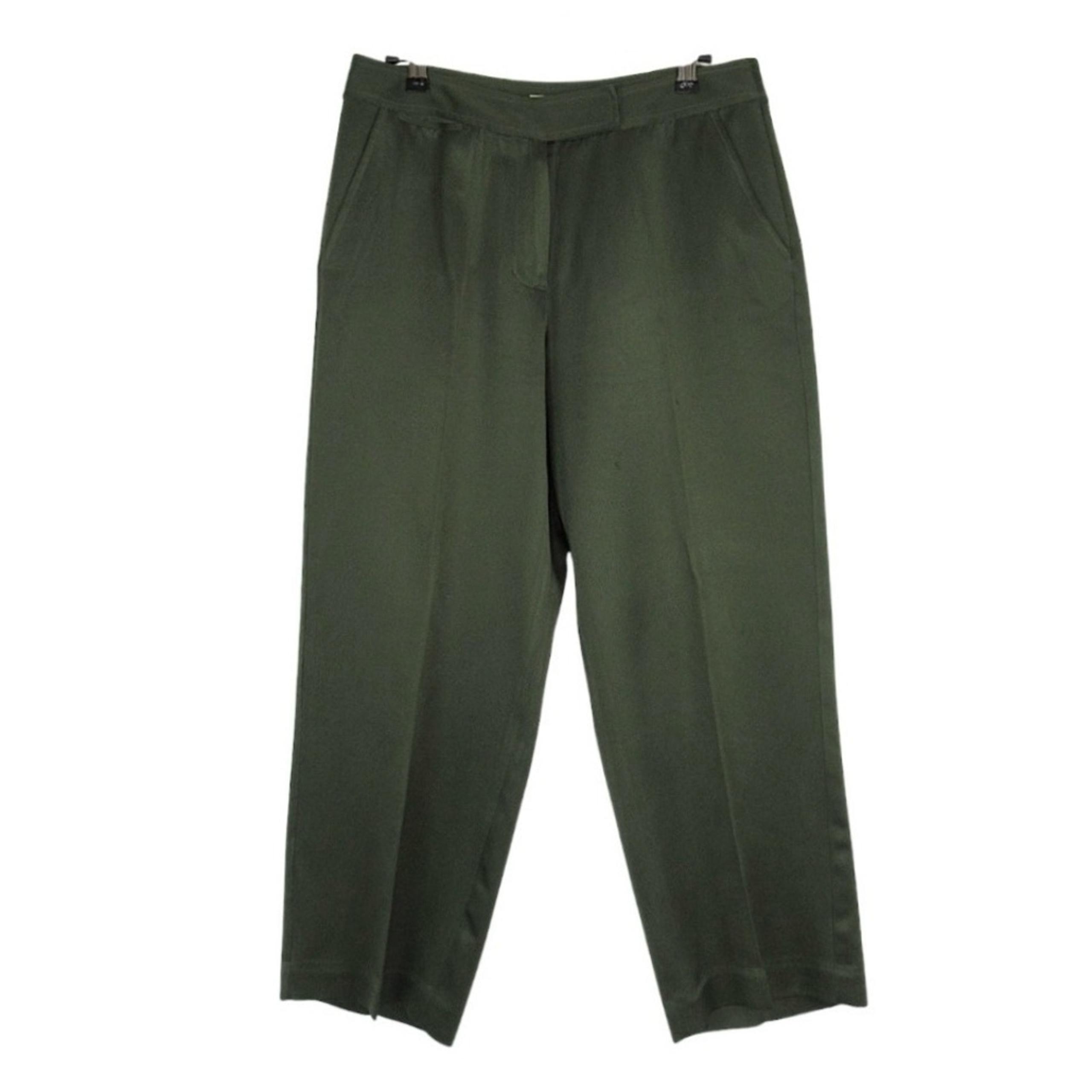 TOMMY BAHAMA Silk Blend High Rise Cropped Pants Olive Green Women's Size 8