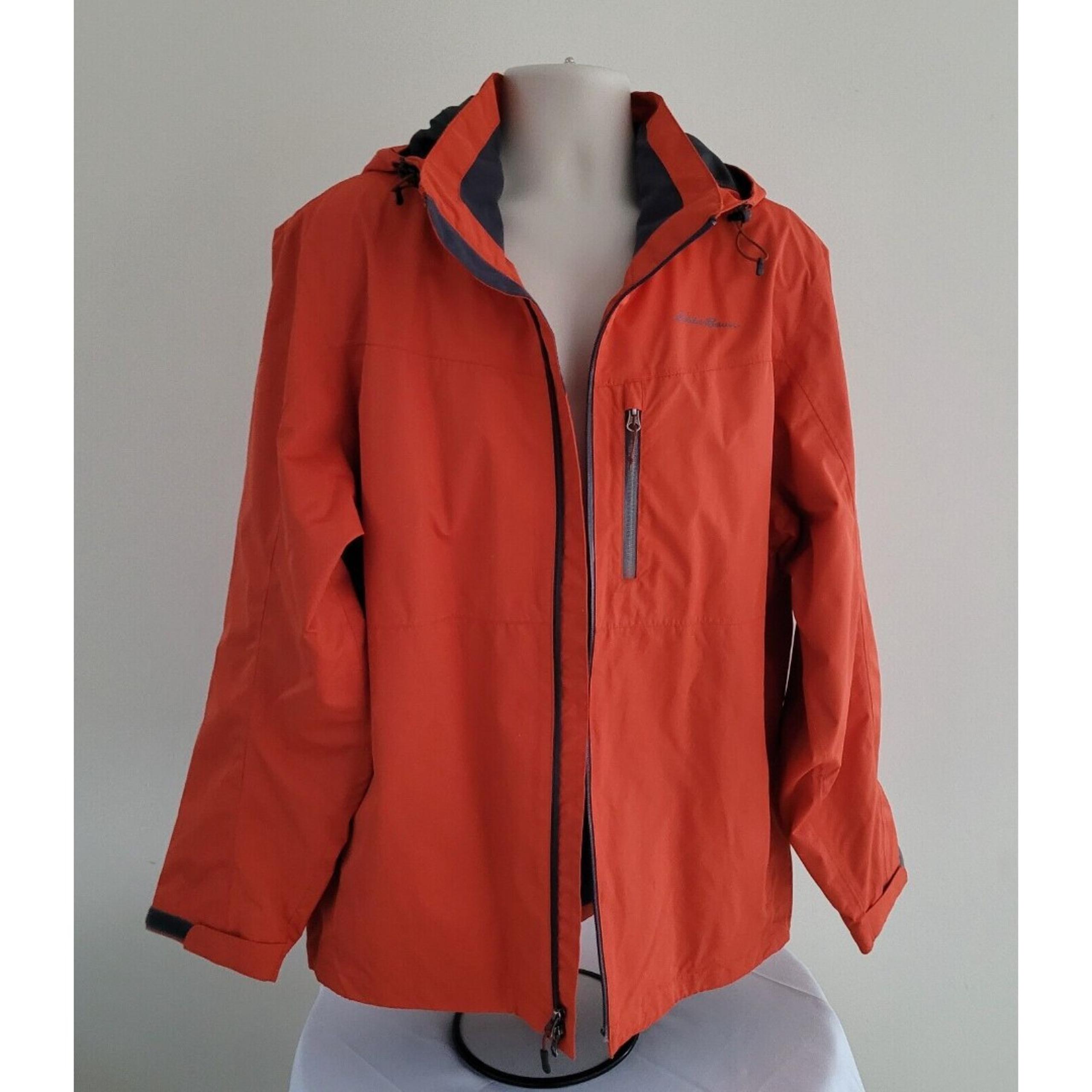 EDDIE BAUER Men's Front  Zip Orange Lite-Weight/Windbreaker Jacket--Sz L