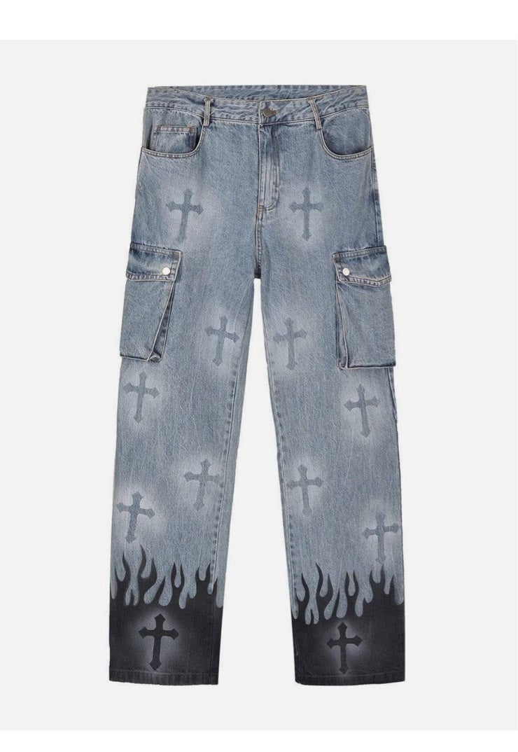 Aelfric Eden Flame & Cross Vibe Slim Jeans