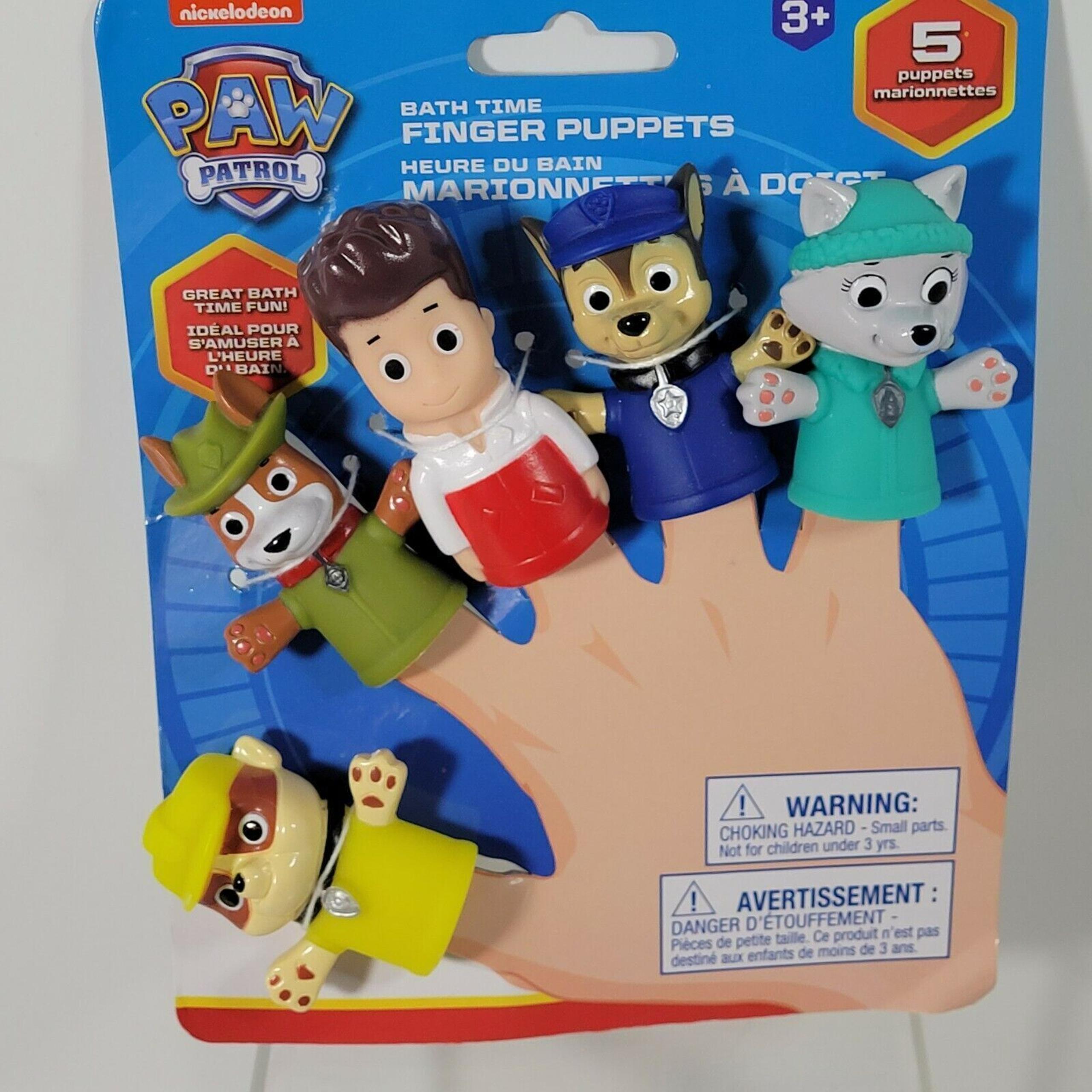 Paw Patrol Bath Time Finger Puppets Everest Chase Ryder Tracker Rubble