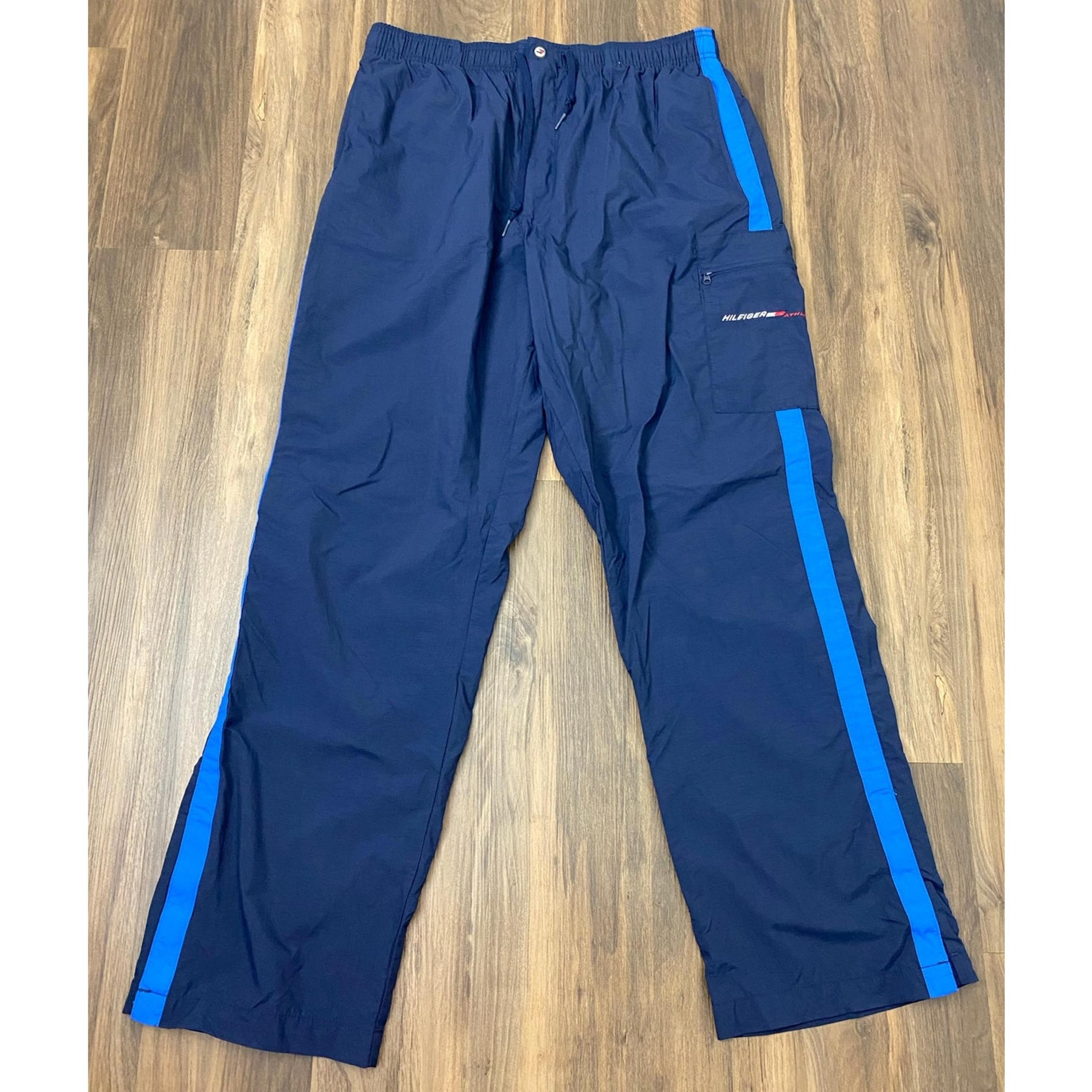VTG 90s Tommy Hilfiger Athletic baggy wide leg cargo track sweatpants L