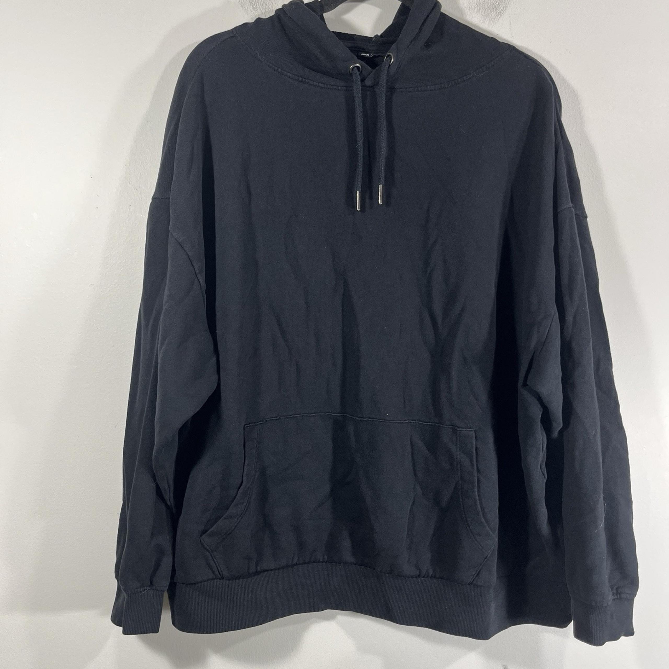 Asos Design Black Hooded Long Sleeve Pullover Sweatshirt Women's Size 10