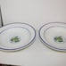 Dansk Made in Italy Large Pasta Bowls – Blue Rim with Leaf Motif (Set of 2)