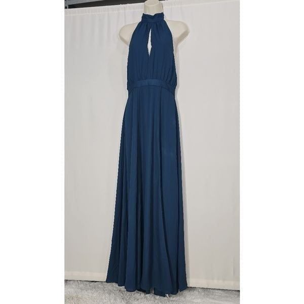 Yumi Kim Ink Blue High Demand Halter Neck Maxi Dress Medium