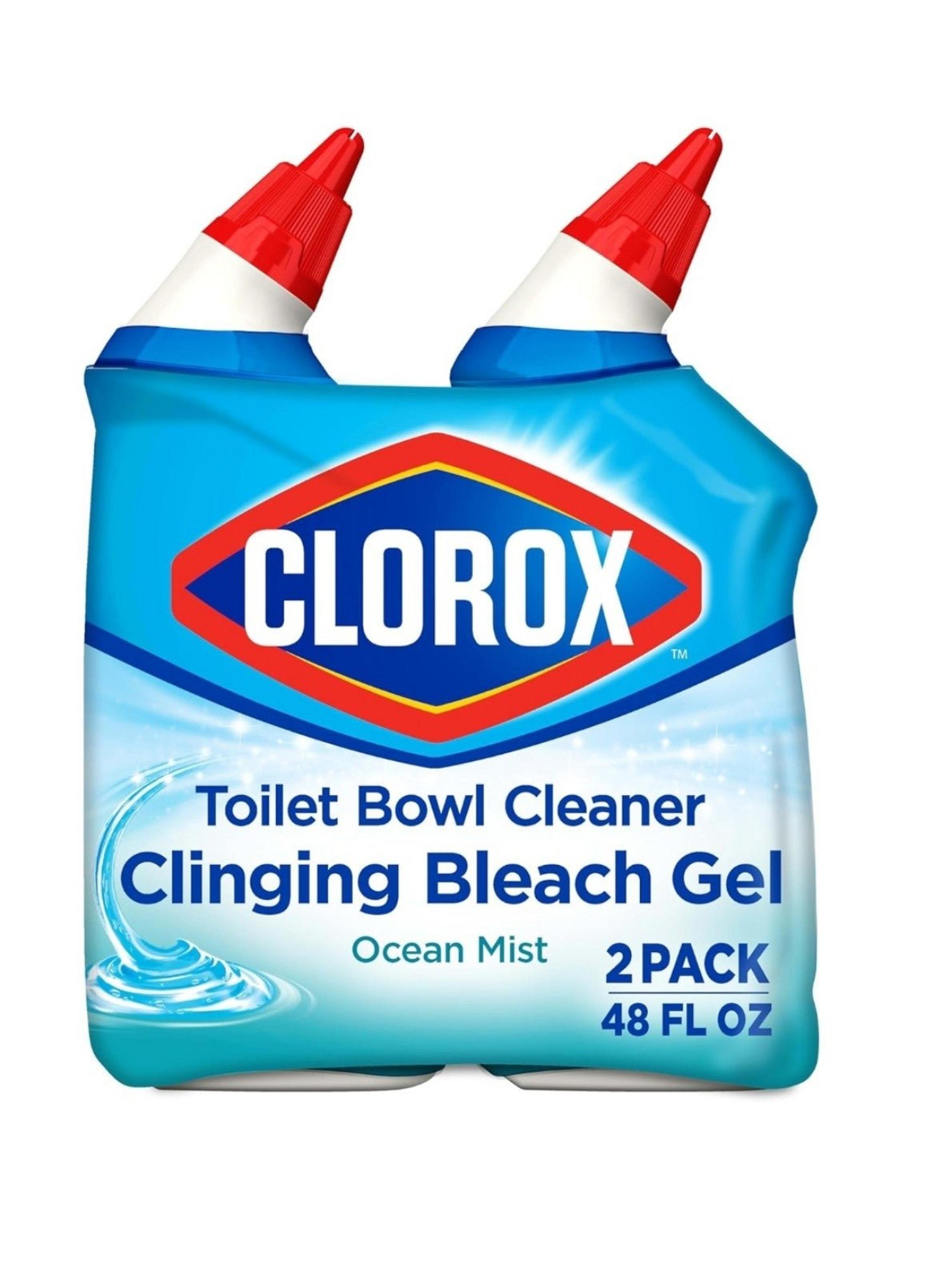 Clorox Toilet Bowl Cleaner, Clinging Bleach Gel, Ocean Mist - 24 Ounces