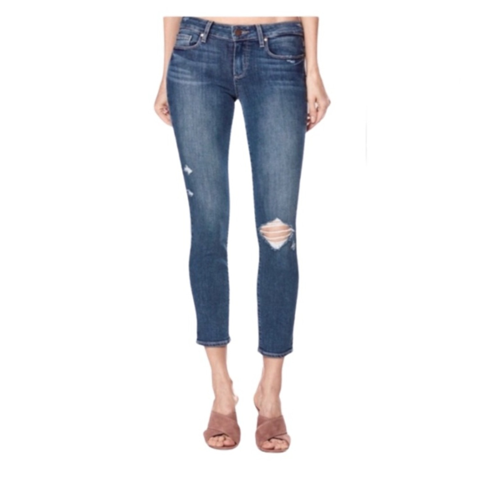 PAIGE Verdugo Ripped Crop Skinny Jeans Size 27