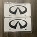 Infiniti white Brand New Front Vanity Metal Plate Frame Holder (2 Pack)