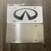 Infiniti white Brand New Front Vanity Metal Plate Frame Holder (2 Pack)