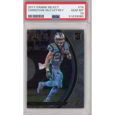 Graded 2017 Panini Select Christian McCaffrey #74 Rookie Card PSA 10