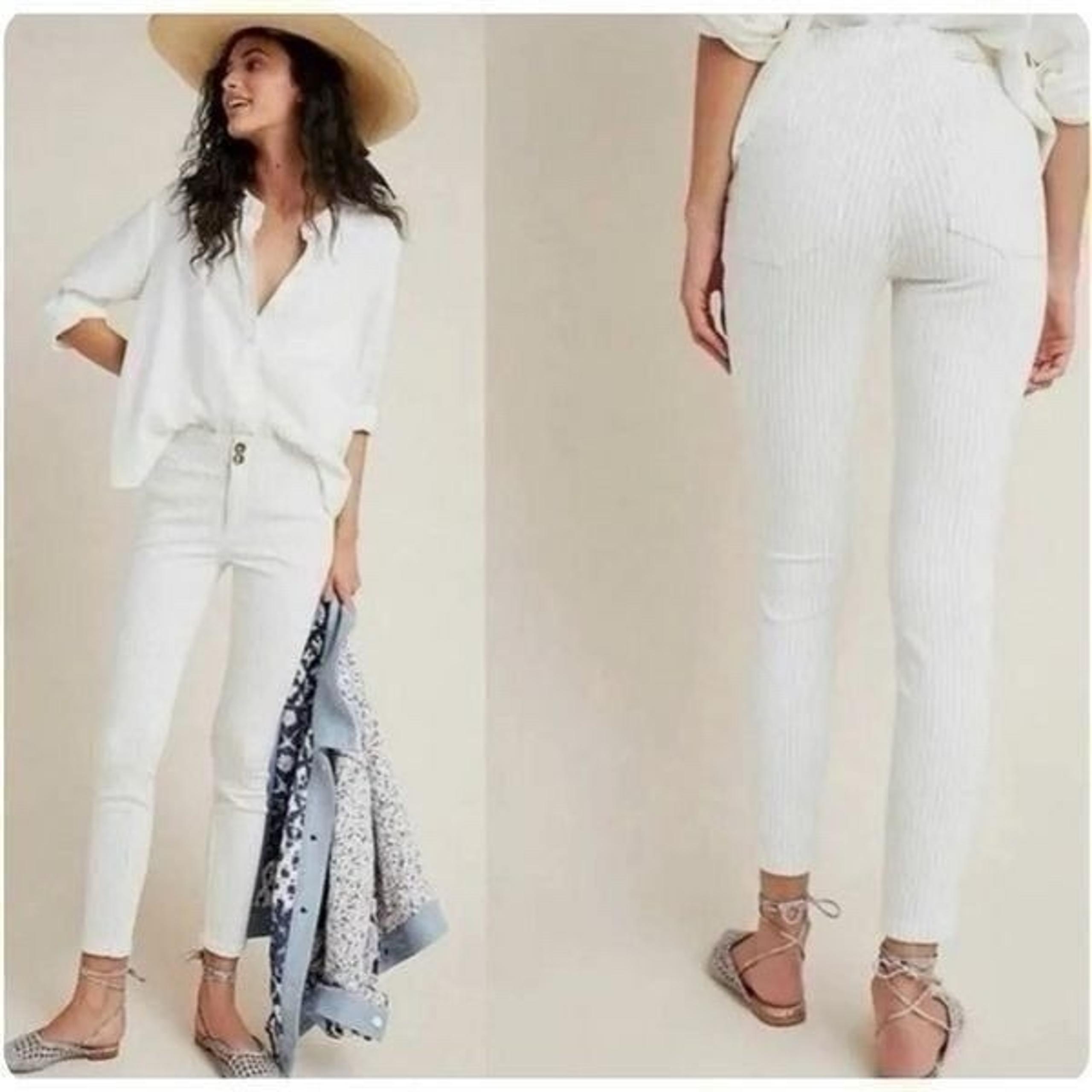 Anthropologie pilcro and the letterpress women’s high rise skinny jeans ivory
