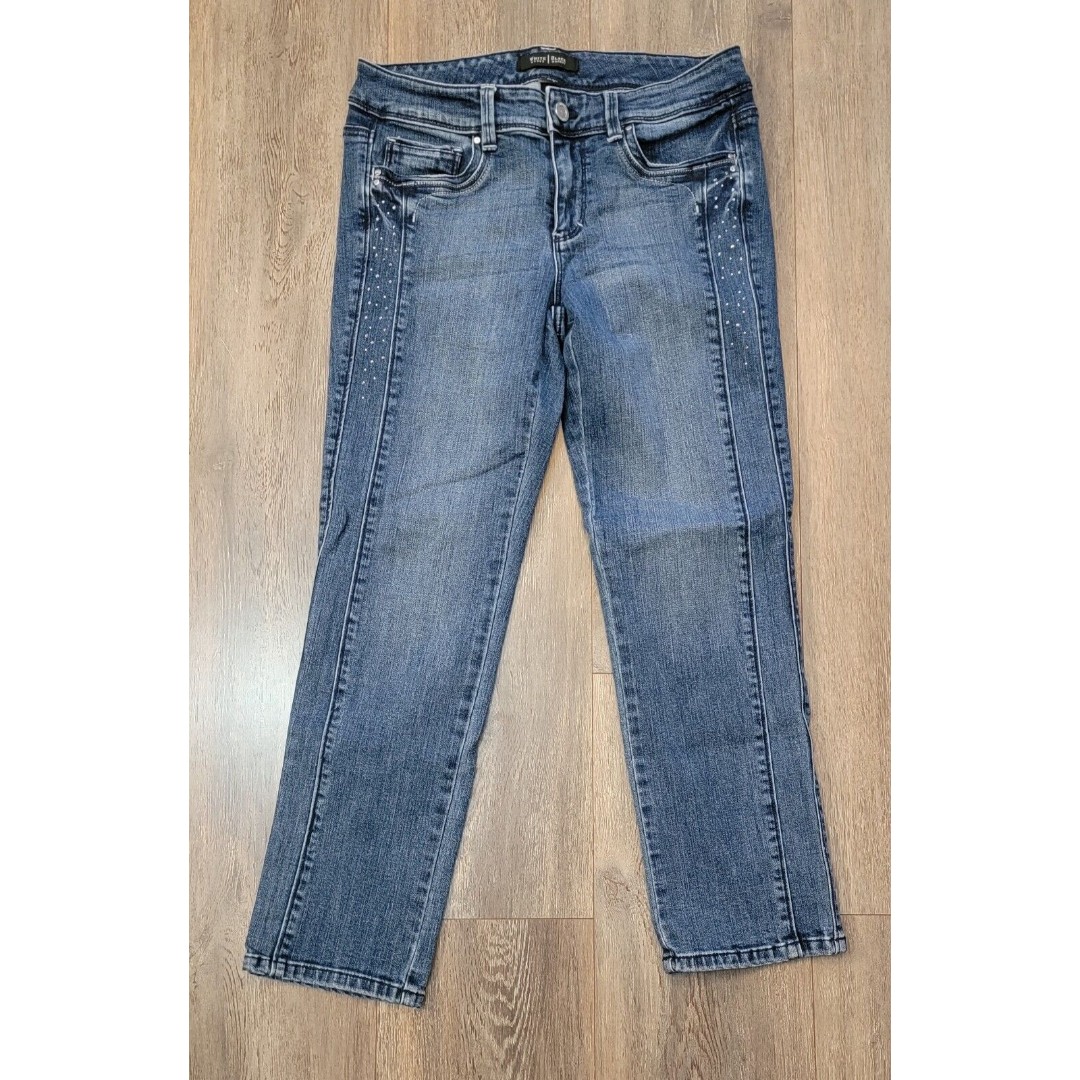 White House Black Market Blanc Slim Crop Blue Jeans Womens Size 4