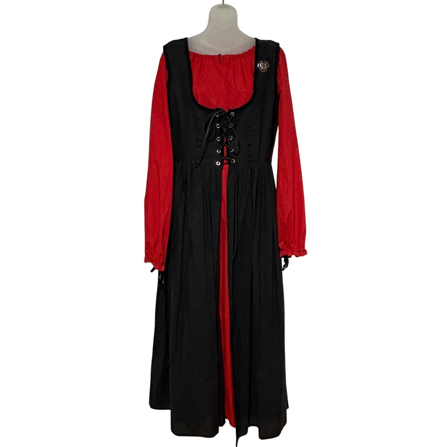 Renaissance Ren Fair Celtic Pirate Wench Chemise Overdress 3-Piece Costume L/XL