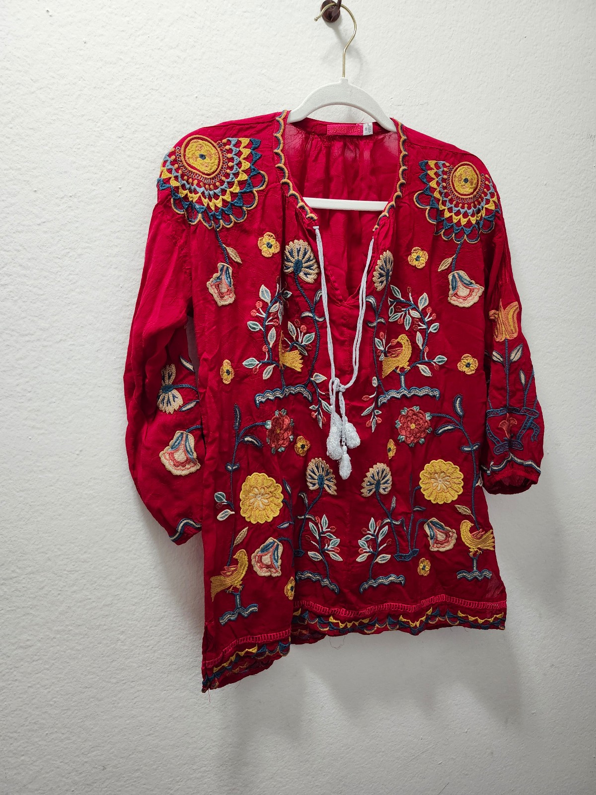 Johnny Was Mayson Floral Embroidered Tunic Size XS 318.00