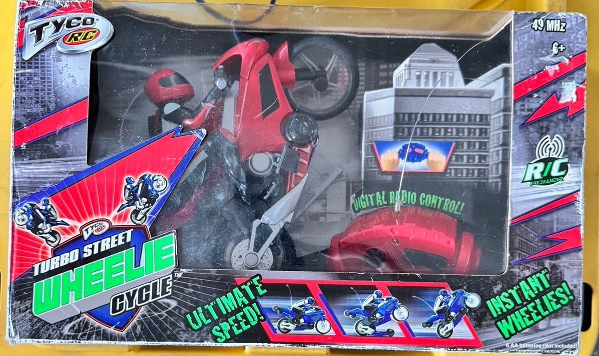 Tyco RC Turbo Street Wheelie Cycle Remote Controlled Motorcycle | Brand New Red
