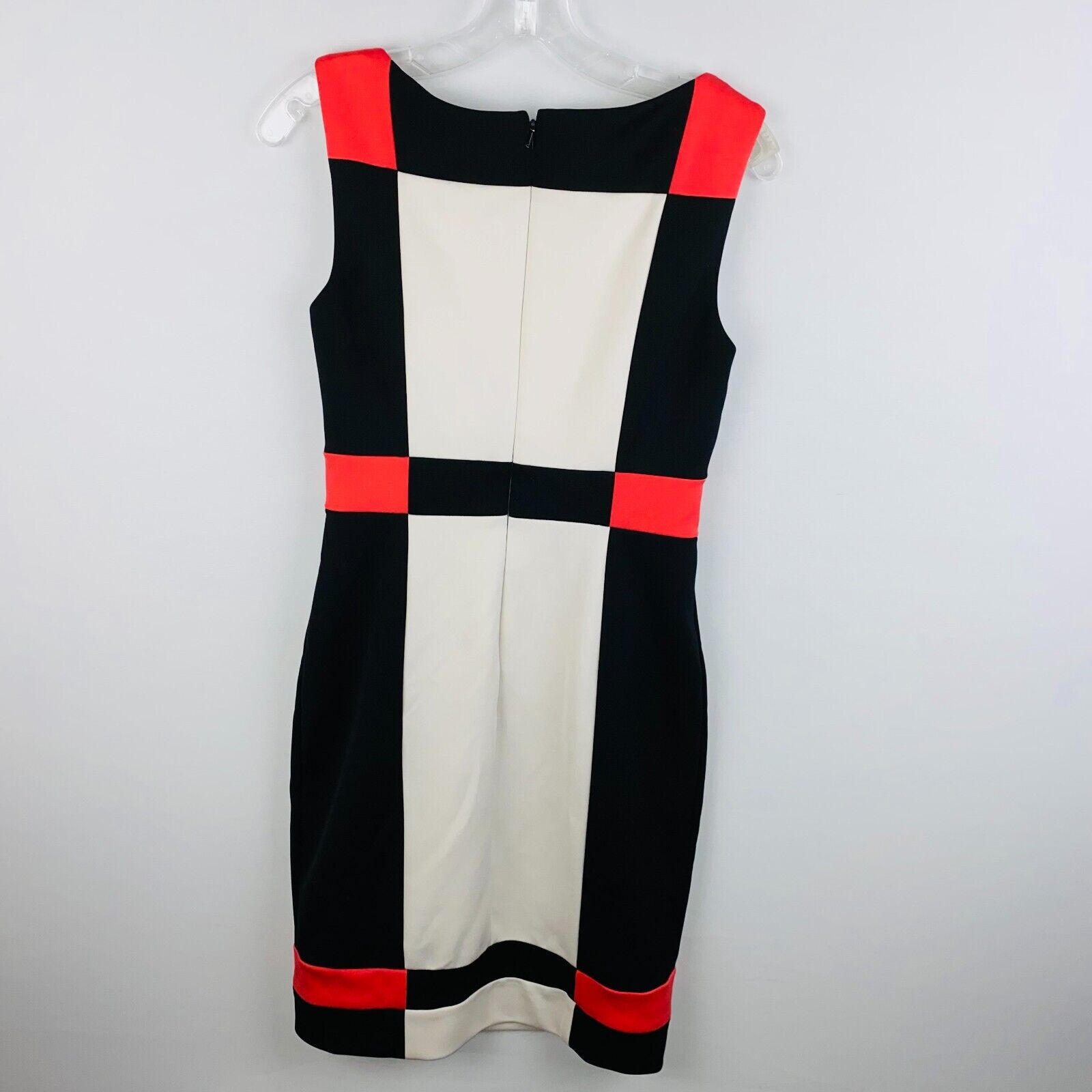 Maggie London Womens 4 Colorblock Sleeveless Sheath Dress
