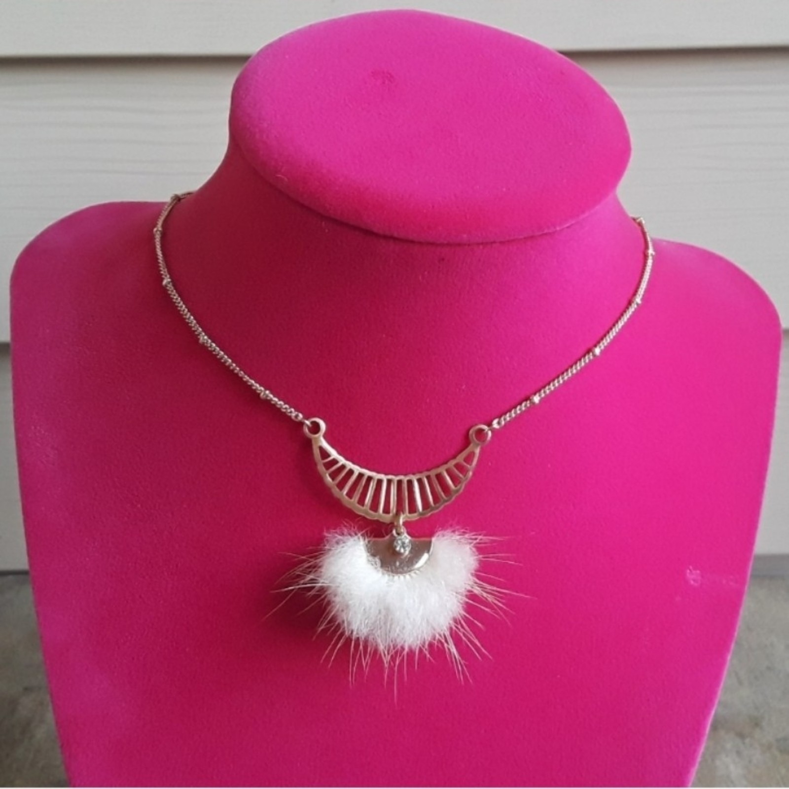 Fur Bib Crystal Necklace