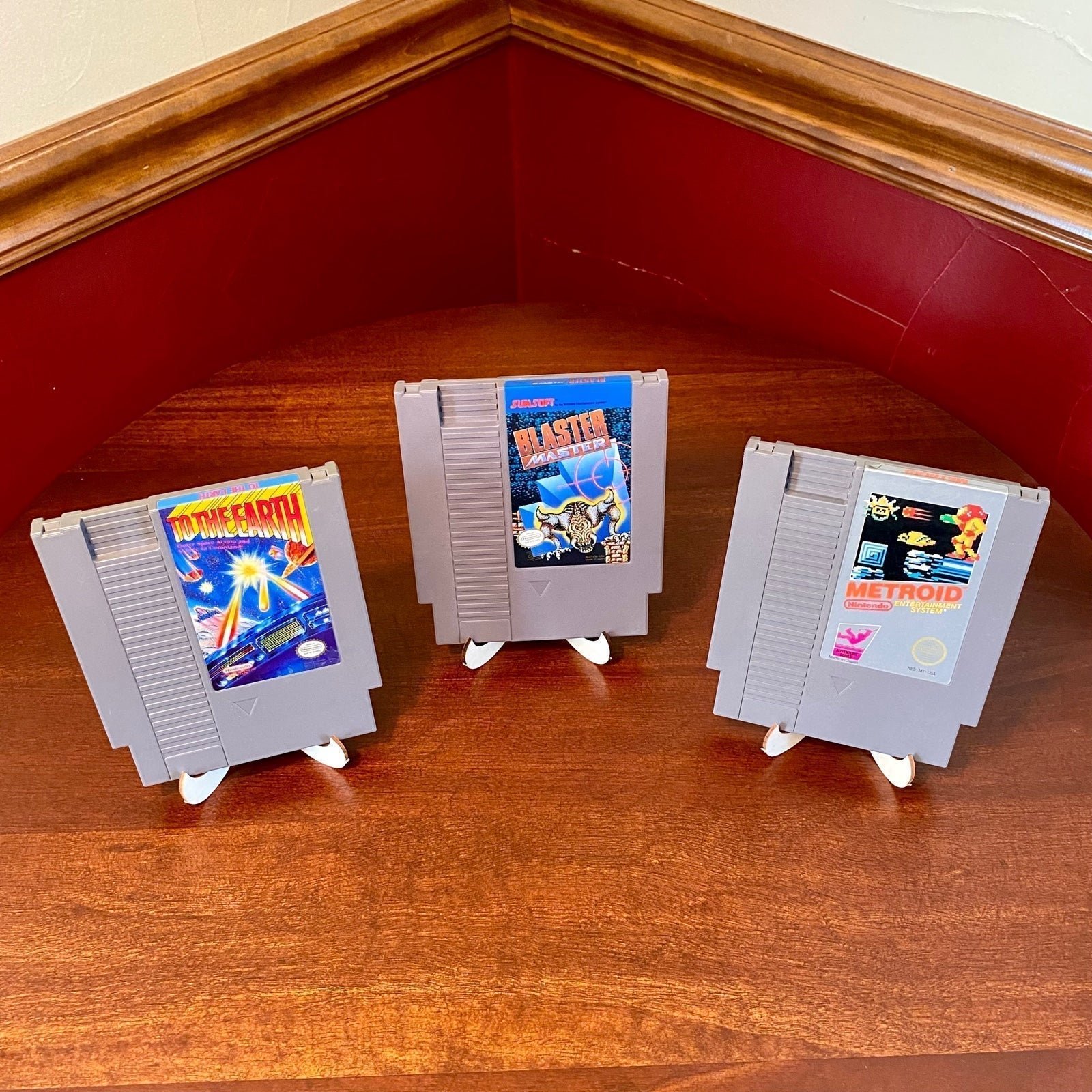 1985 Nintendo NES Cartridge Lot of 3: Metroid, Blaster Master, To The Earth
