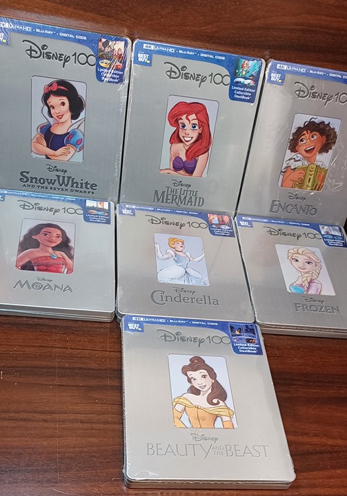 Snow White/Mermaid/Encanto/Moana/Cinderella/Frozen/Beauty & Beast 4K Steelbooks!