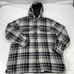 L.L. Bean Hooded Fleece Lined Plaid Flannel Button Front Men's XL Shacket Jacket
