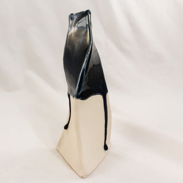 Abstract Modern Ceramic Art Vase – Sculptural Drip-Glazed Masterpiece
