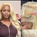 34 Inch human hair wig blonde lace front wig