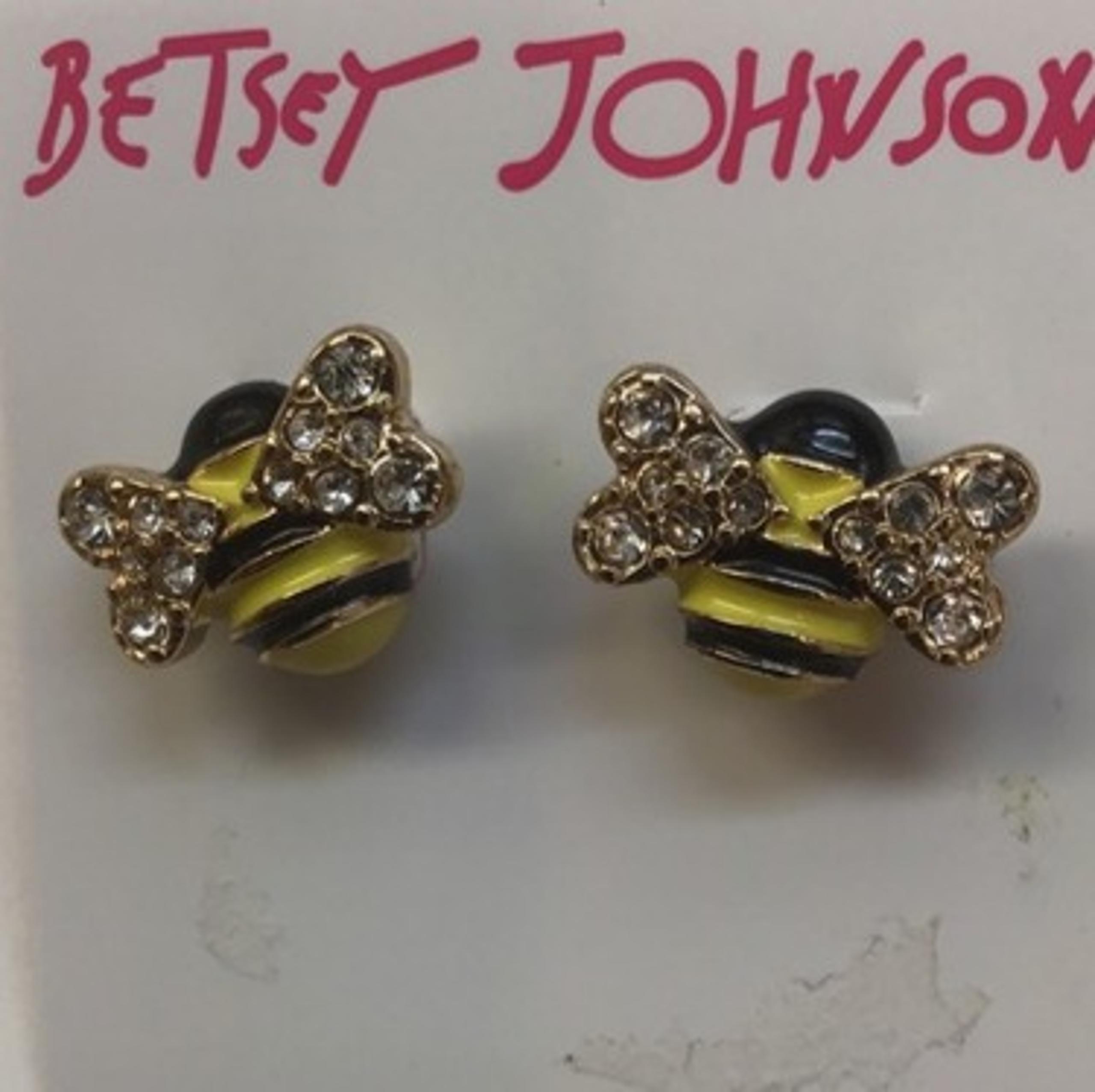 Betsey Johnson New Yellow and Black Bumblebee Earrings