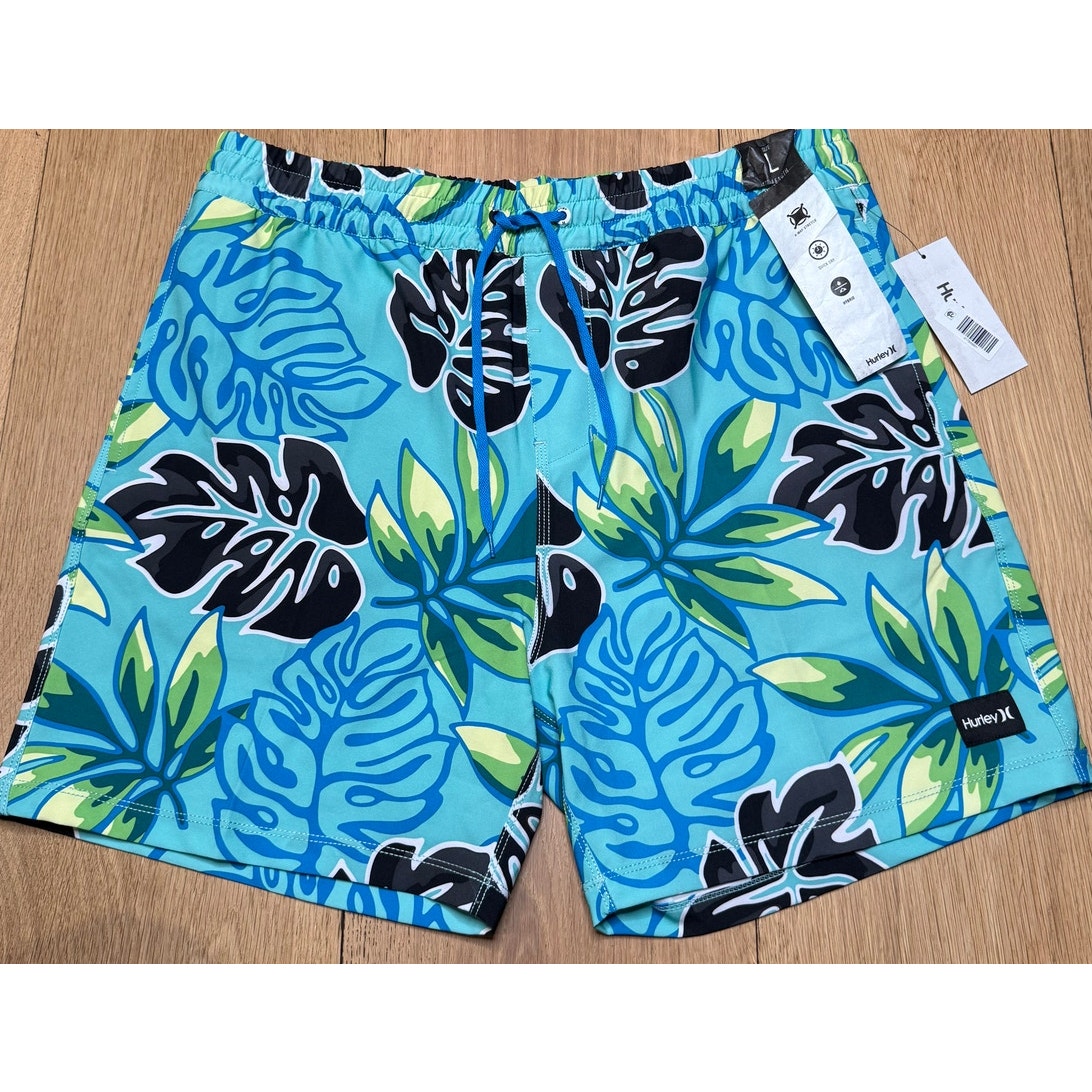 NWT Hurley Cannonball Volley 17 Hybrid Floral Boardshorts Men's Swimwear LARGE