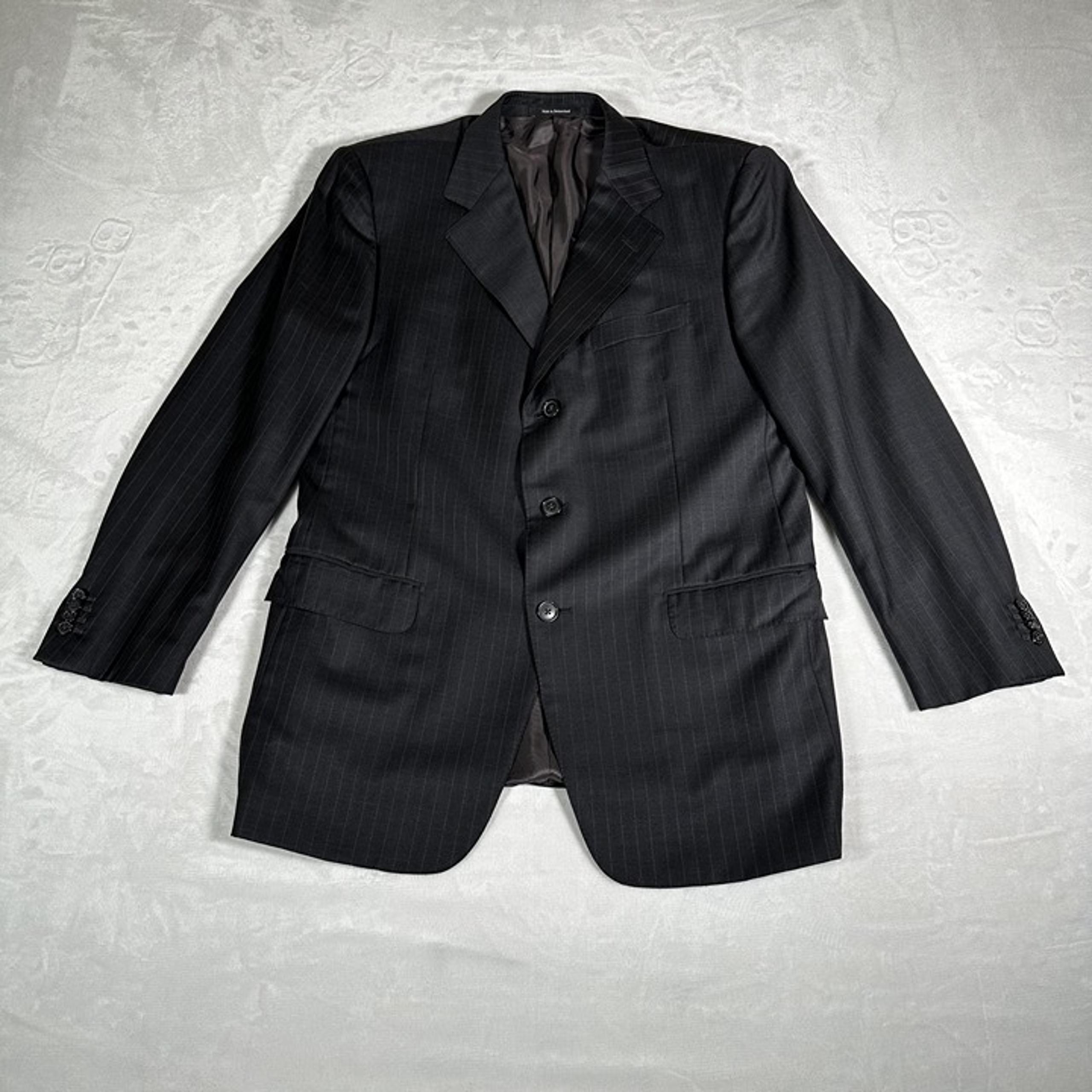 Ermenegildo Zegna Men Blazer Jacket Striped Wool Silk Gray Size 52 R Switzerland