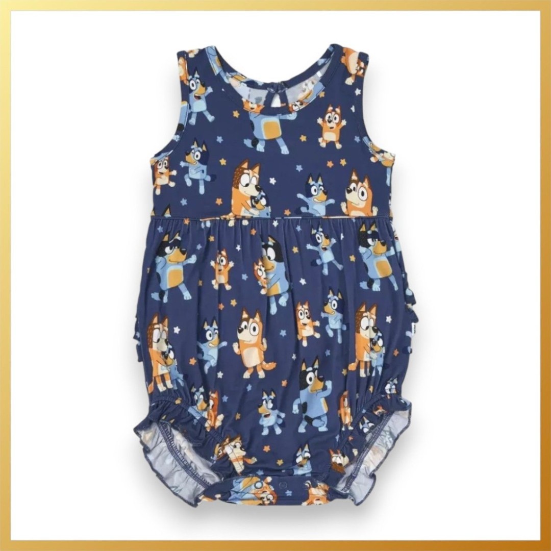 Little Sleepies Bluey Dance Mode Bubble Romper 2T NIB