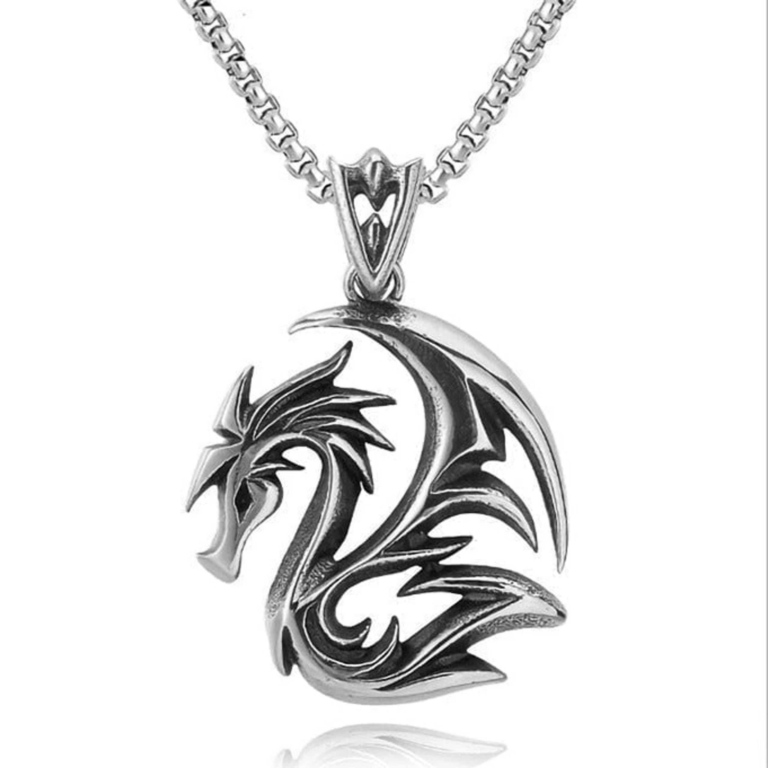 Ethnic style Chinese dragon totem pendant necklace for women/men, N90201P188