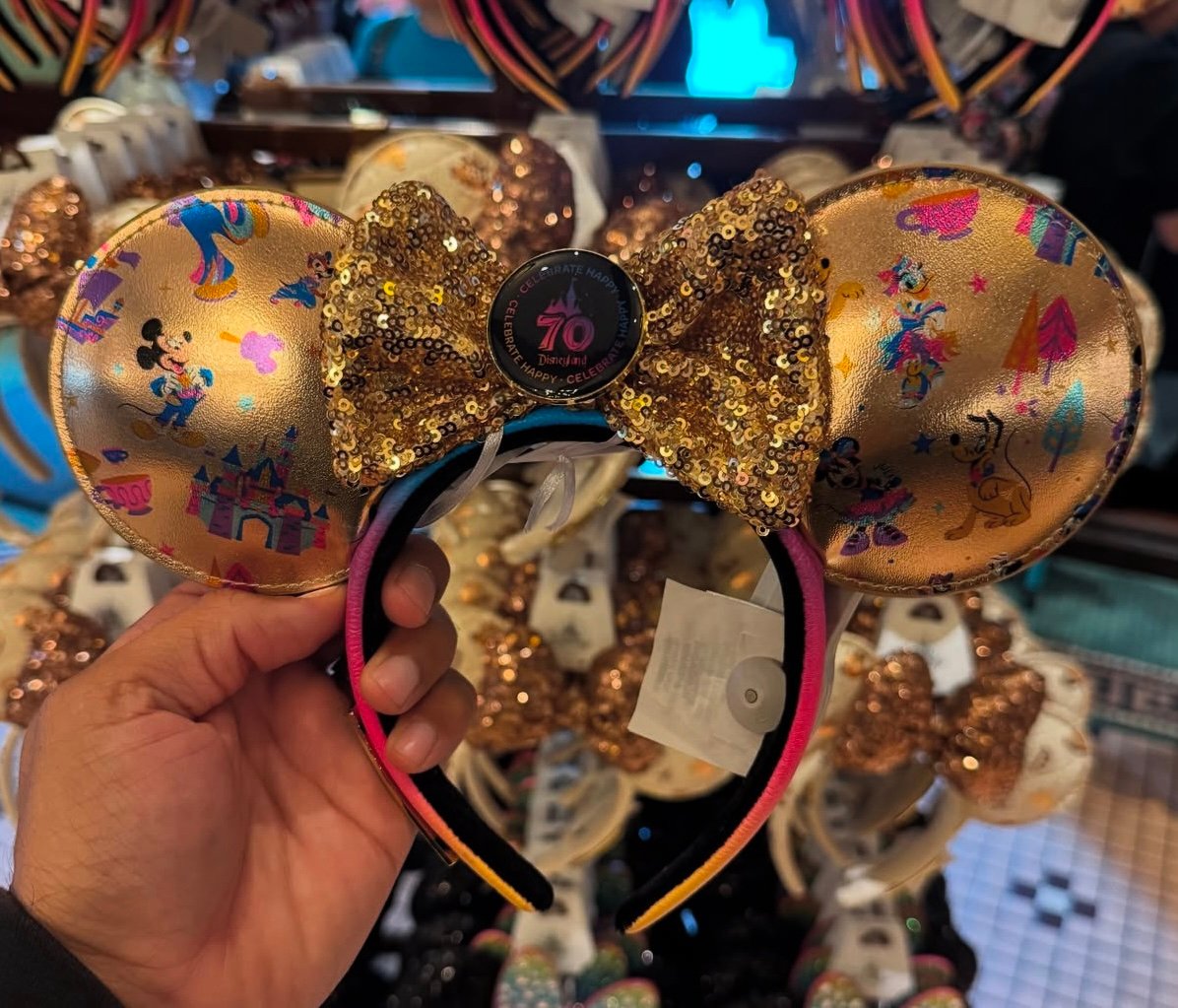 Disney Parks Disneyland 70th Anniversary Gold Headband Ears