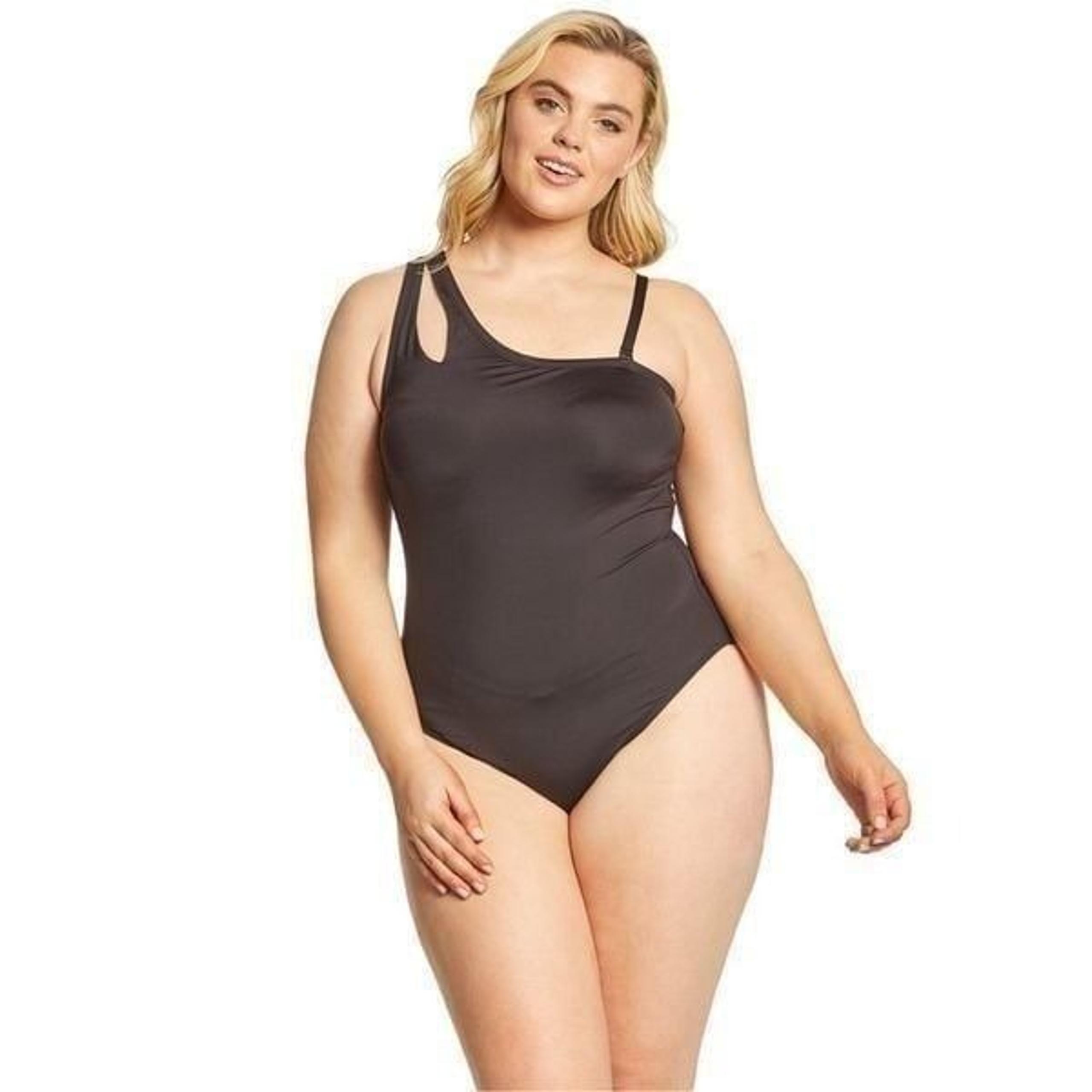 Kenneth Cole Reaction Plus Size 2X One Shoulder One Piece Swimsuit