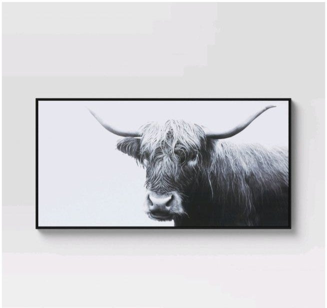 47 X24 Highland Cow Framed Wall