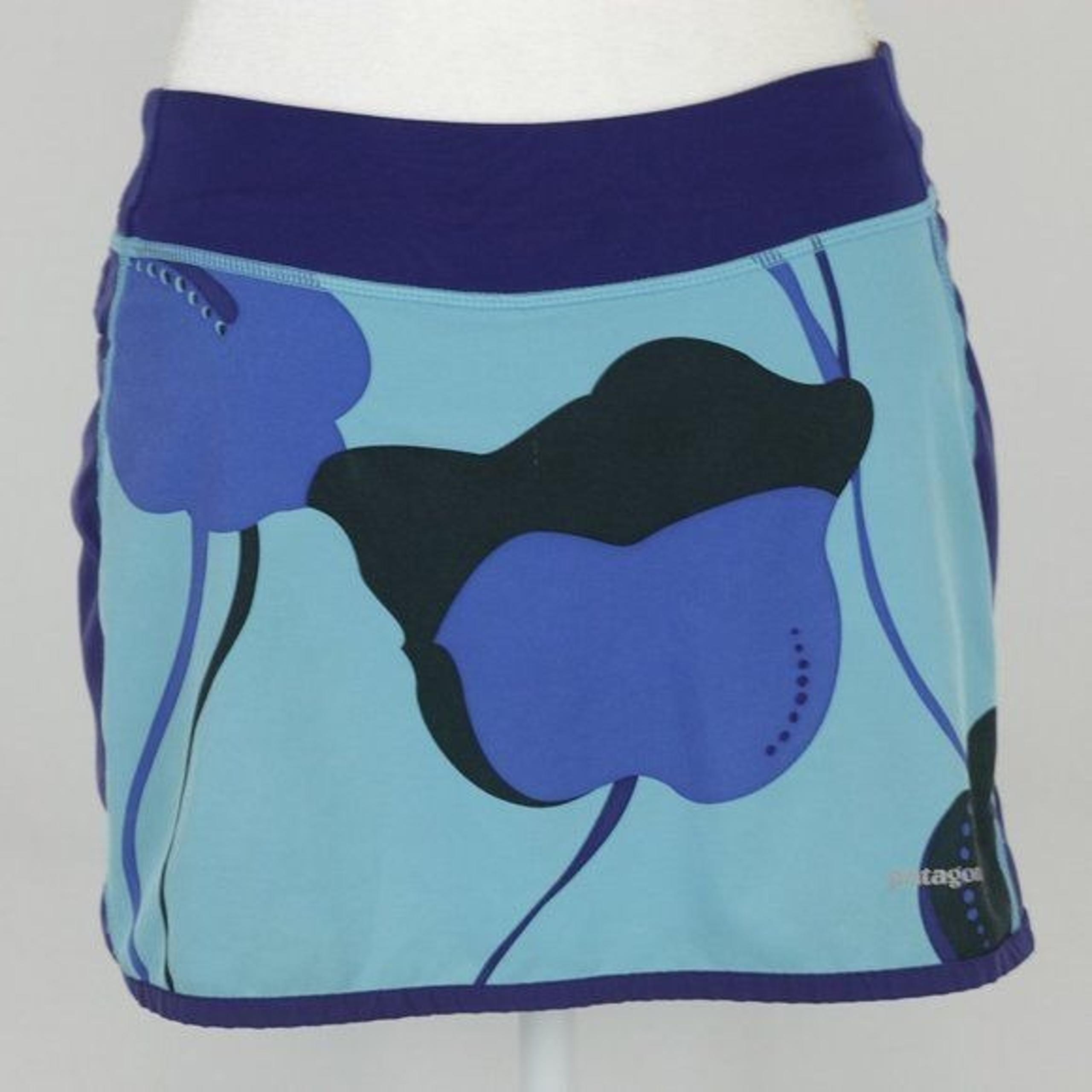 Patagonia Women's Small Blue Floral Mid Rise Activewear Skort