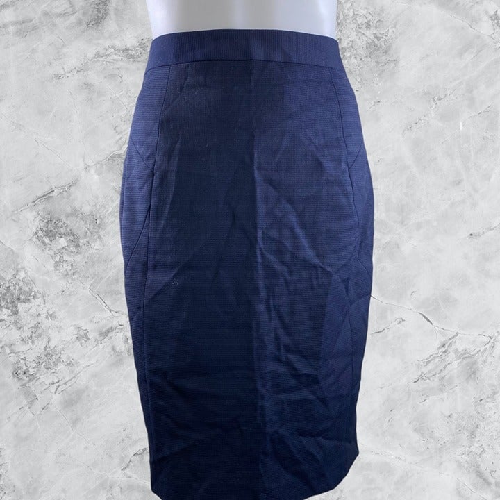 REISS Pencil Cut Skirt - Navy Blue