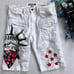 Preme NWOT White Graphic Jean Shorts Men 32
