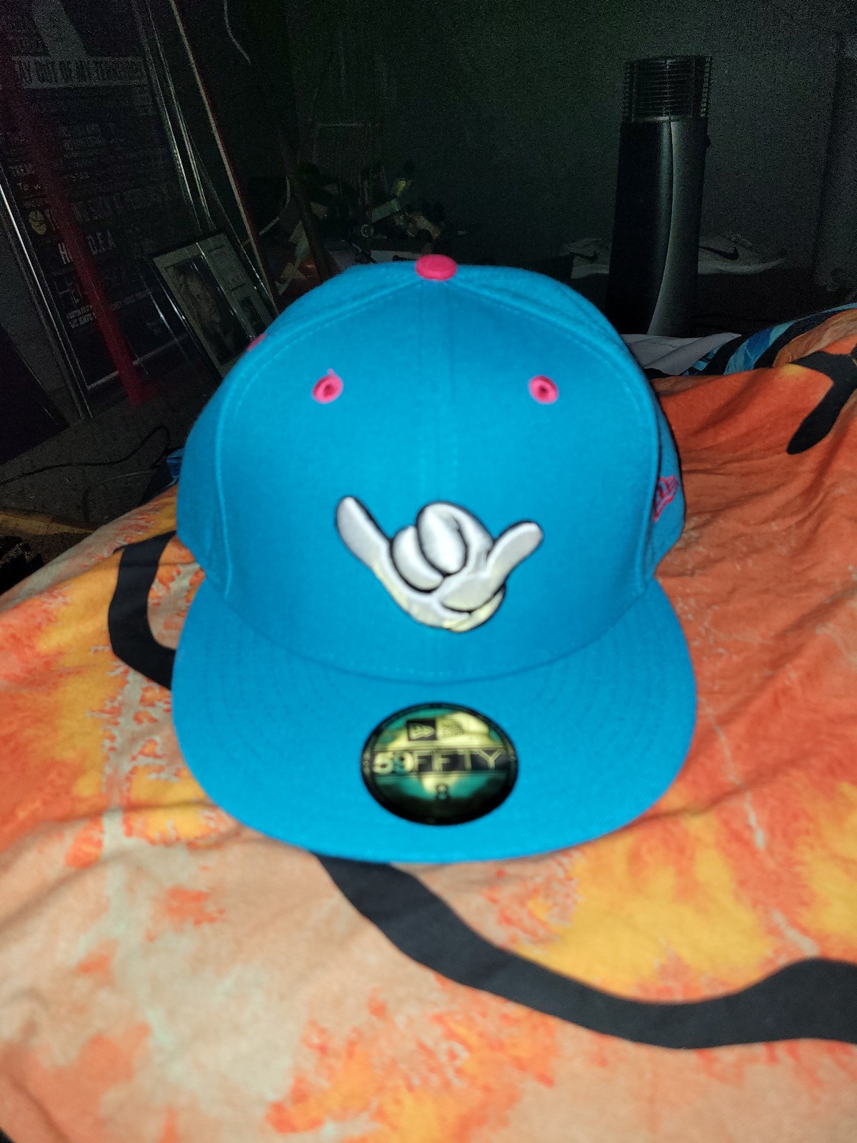 RARE New Era Disney Mickey Mouse Hang Loose floral fitted cap, size 8