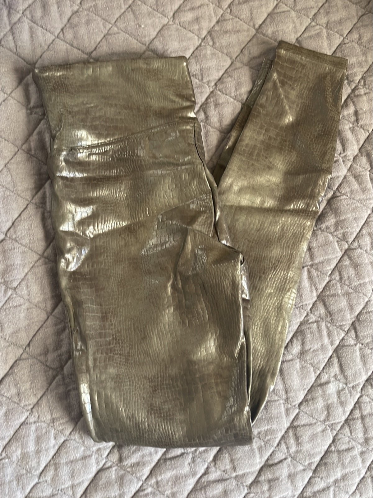 Spanx snake print faux leather leggings