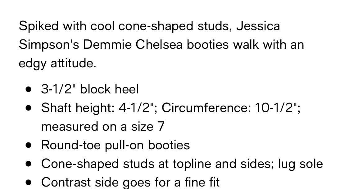 Jessica offers Simpson Demmie Black Leather Studded Boots 9.5