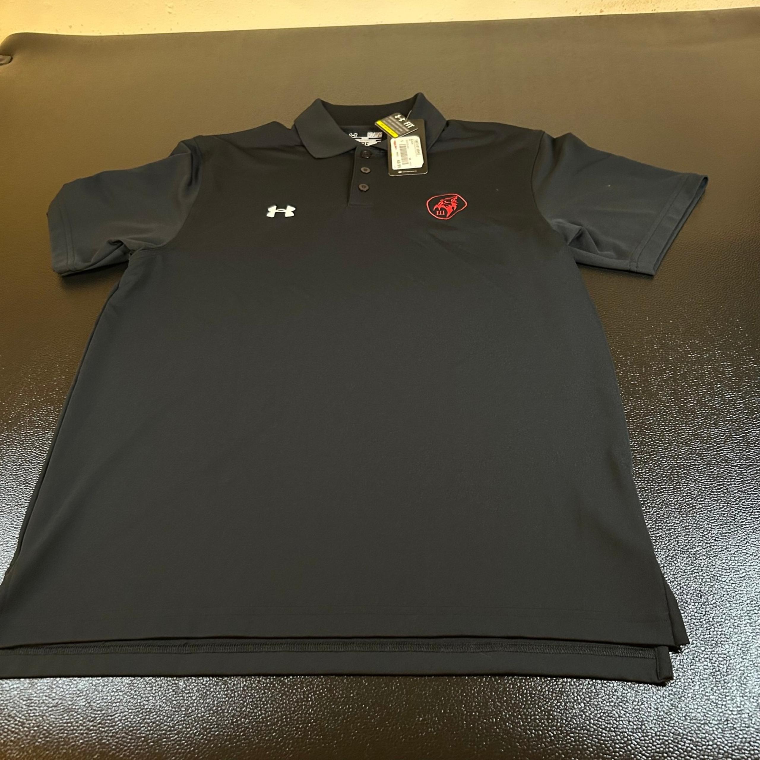 Under Armour HeatGear Polo Shirt Performance Athletic Black Mens Medium NWT