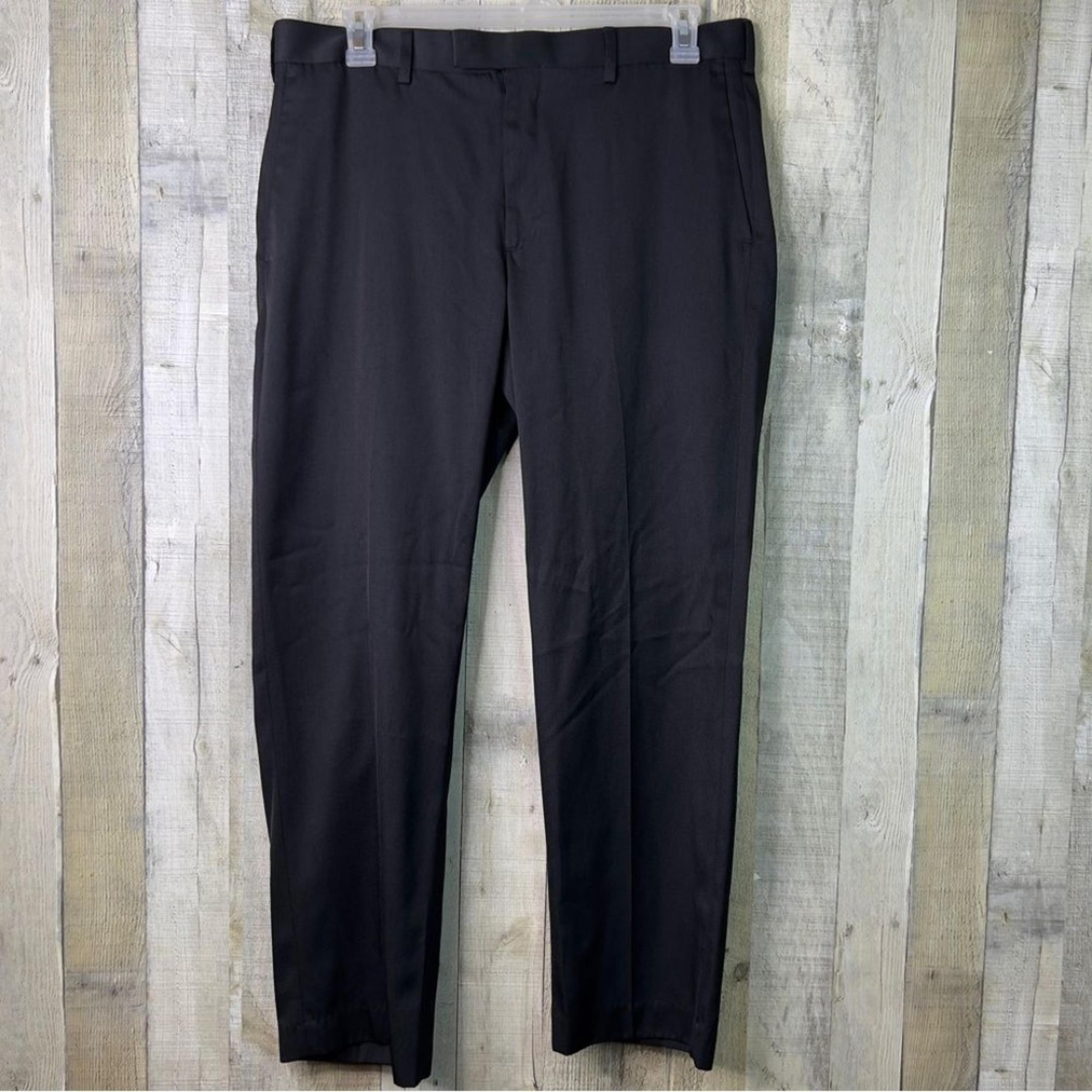 Axist Slim Fit Black Solid Flat Front Dress Pants Front & Back Button Pockets