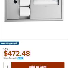 BOBRICK COMMERCIAL TOILET PAPER STATION *NO OFFERS*