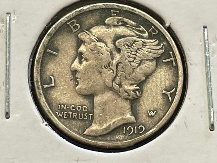 1919 D MERCURY DIME VF/XF SEMI KEY DATE