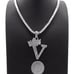 INITIAL V &20 CUBIC ZIRCONIA NECKLACE