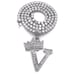 INITIAL V &20 CUBIC ZIRCONIA NECKLACE