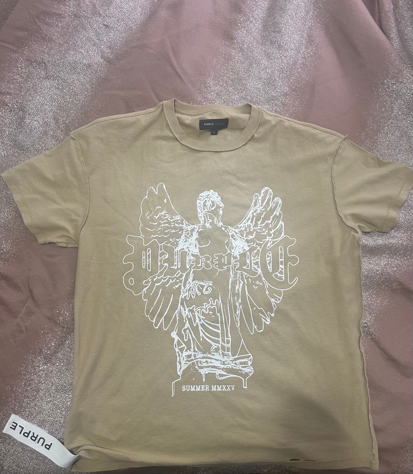 Inside Out Sand Beige Purple Tee