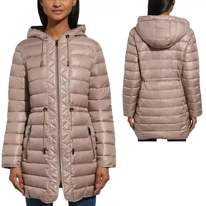 NWT New Kenneth Cole Quilted Anorak Brown Jacket Size XS