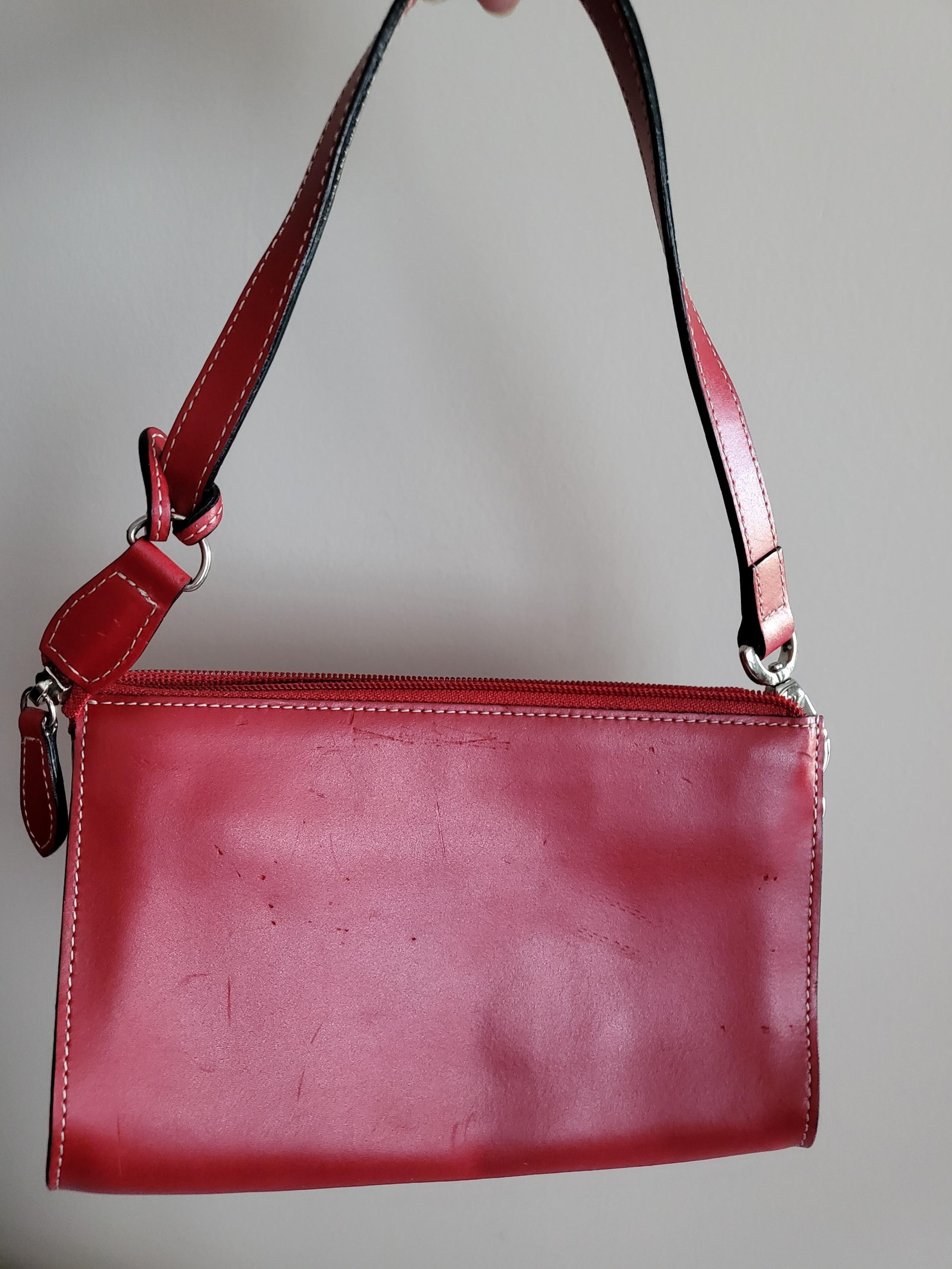 Lodis red leather small handbag