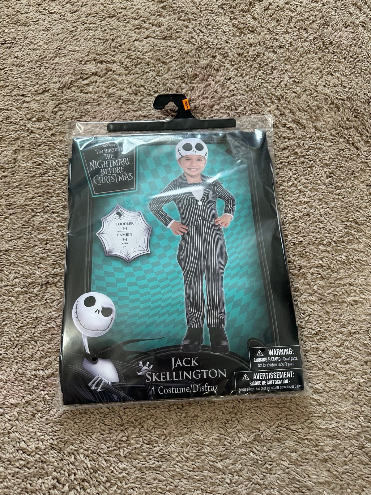 Jack Skellington Costume Disney Nightmare Before Christmas Toddlers 3-4